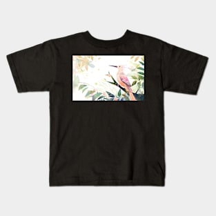 Whimsical and Cute Watercolor Bird Kids T-Shirt